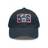 Midnight Cerulean Porcelain Baseball Cap with White Patch, Rectangle Shape