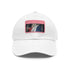 French pride flag baseball cap with white/light brown rectangle patch.