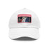 French Pride Flag Baseball Cap in White with Light Brown patch