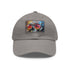 Graffiti Groove Baseball Cap in White with Light Brown Patch