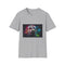 Charcoal cotton T-shirt with vibrant neon watercolor Tyson graphic