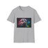 Charcoal cotton T-shirt with vibrant neon watercolor Tyson graphic