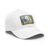 Central Park watercolor baseball cap with light brown patch.
