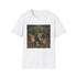 Charcoal cotton t-shirt with woodland animal print featuring fox owl and squirrel