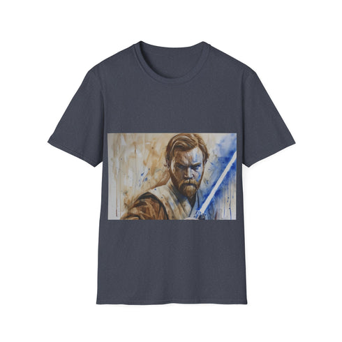 Obi Wan Lightsaber Charcoal T-shirt - Cotton Crew Neck Regular Fit