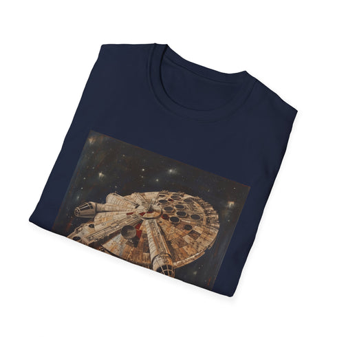 Charcoal Star Wars Millennium Falcon T-Shirt featuring iconic ship design.