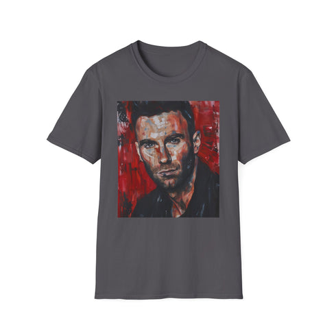 Maroon 5 Painting T-shirt in Charcoal Cotton, Crew Neck.