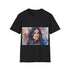 Watercolor Kim Kardashian tee in charcoal cotton, crew neck, regular fit.