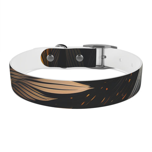 Personalized black onyx dog collar made in the USA.