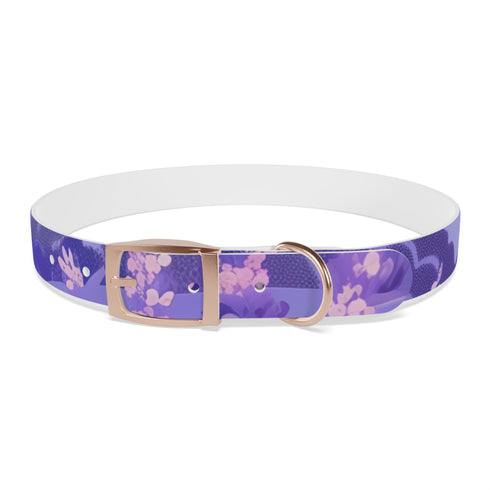 Lavender Fields Dog Collar in M size, Black Onyx Pet Paradise.