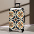 Artisan black tile suitcase with seamless elegance for small spaces.