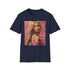 Charcoal cotton T-shirt with vibrant Barbie portrait in regular fit