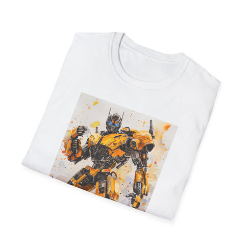 Charcoal cotton t-shirt with dynamic Bumblebee graphic in regular fit style