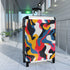 Black bold abstract pattern small suitcase set for travel accessories.