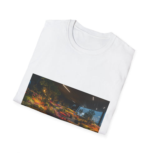 Midnight Sky Garden Blooming Stars Graphic Unisex Softstyle T-Shirt - View 5 | Prints With Passion
