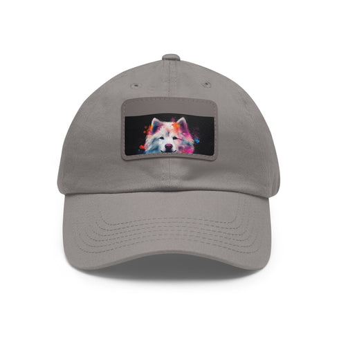 Fluffy Pup Paradise Baseball Cap in White with Light Brown Patch