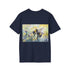 Watercolor bumblebee crew neck t-shirt in charcoal for a vibrant summer look