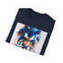 Charcoal cotton t-shirt with vibrant Sonic watercolor design regular fit crew neck