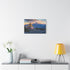 Mountain Temple at Golden Hour Stretched Canvas Wall Art