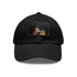 Messi neon splash cap in white with light brown rectangle patch.