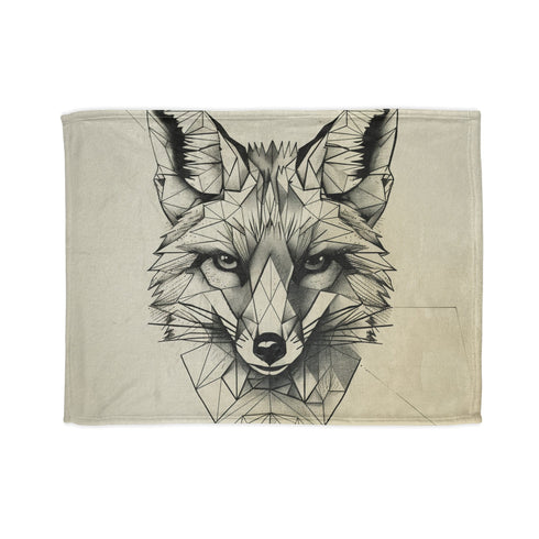 Modern geometric fox design blanket for cozy indoor comfort and sleep.