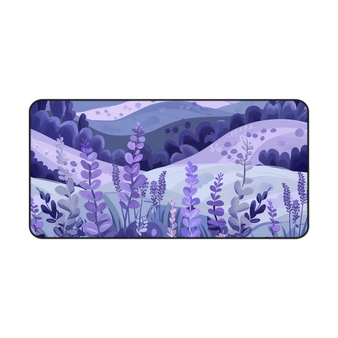 Seamless Lavender Fields Desk Mat - Create a serene workspace with beautiful lavender flowers