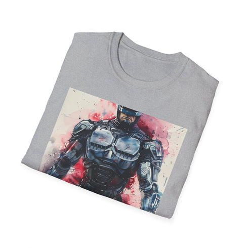 Charcoal RoboCop T-shirt with crew neck and regular fit for summer