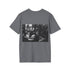 Charcoal cotton crew neck t-shirt with Batman Gotham City bold design