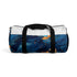 Koi fish themed orange duffel bag with all-over print design.