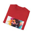 Charcoal cotton crew neck t-shirt featuring digital watercolor Bradley Cooper design
