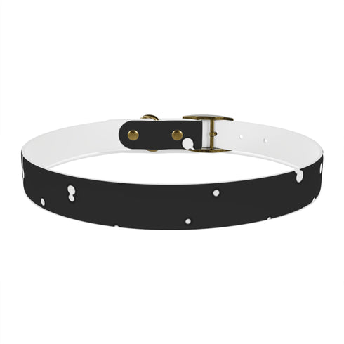 Celestial black onyx dog collar with constellation stars pattern.