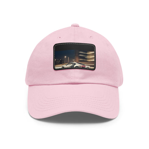 Lightning Speed R8 Cap in White with Light Brown Patch.