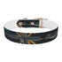 Stylish black onyx dog collar with artisan tiles pattern for walks.