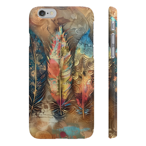 Bohemian Feathers Phone Case: Slim, Glossy iPhone 7/8 Plus Cover