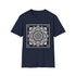 Serene Mandala Charcoal T-Shirt with intricate inner peace design.