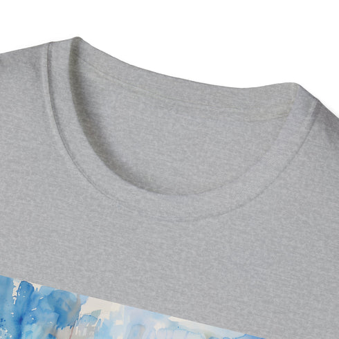Empire State Building Watercolor T-Shirt in Charcoal Grey, Regular Size