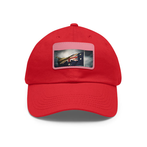 White Aussie Pride baseball cap with iconic Australia flag design.