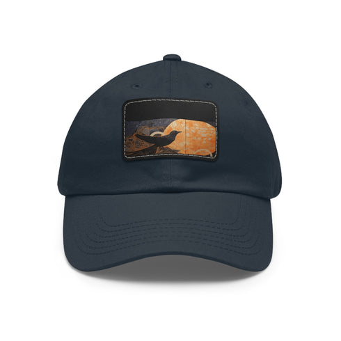 Midnight elegance baseball cap with abstract black copper and gold design.