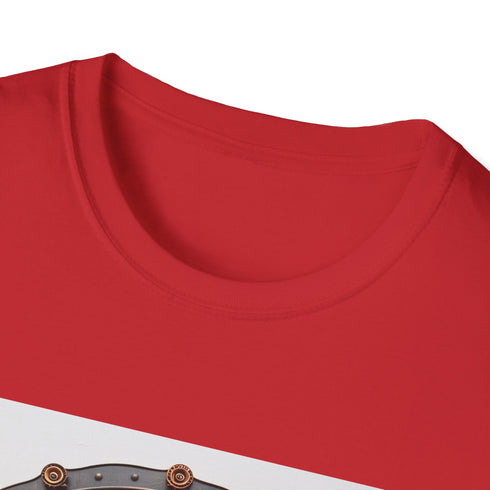 Steampunk charcoal t-shirt with intricate clockwork design and crew neck style