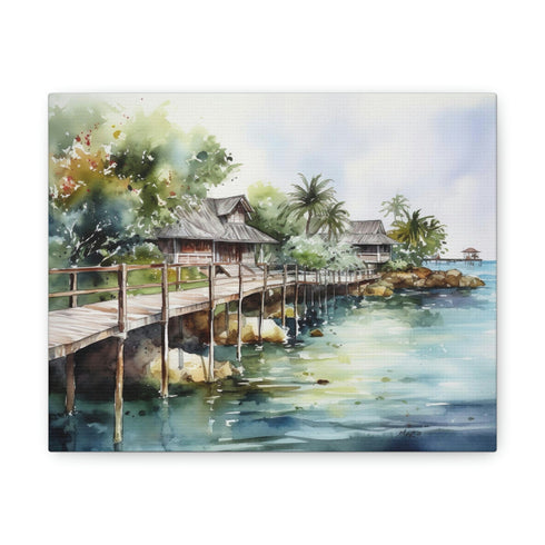 Tranquil Maldivian paradise canvas print for home decor.