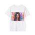 Charcoal cotton watercolor tee with crew neck featuring Kim Kardashian design