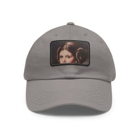 Galactic Princess Leia Embroidered Baseball Cap in White and Light Brown