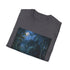 Charcoal cotton T-shirt with moonlit castle graphic on a crew neck design