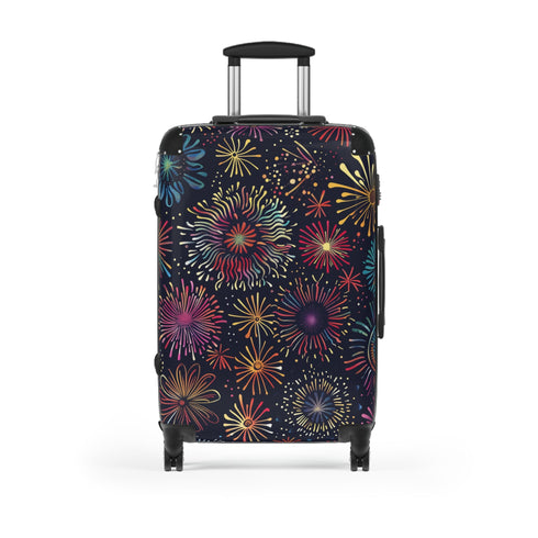 Black Festive Fireworks Adventure Suitcase, Small, Travel Accessories Bag