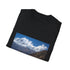 Charcoal crew neck cotton T-shirt inspired by Himalayan landscapes.