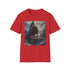 Charcoal Megalodon painting t-shirt with cotton crew neck and regular fit