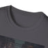 Charcoal cotton t-shirt with neon-inspired urban design crew neck regular fit