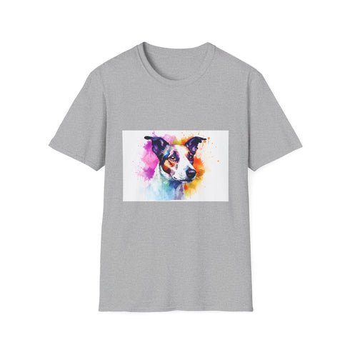 Soft charcoal Jack Russell Terrier T-shirt with crew neck and regular fit