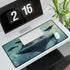 Floating Mountain Surrounded by Whales — XL & XXL Desk Mat — 3mm Non-Slip Natural Rubber Base Detail