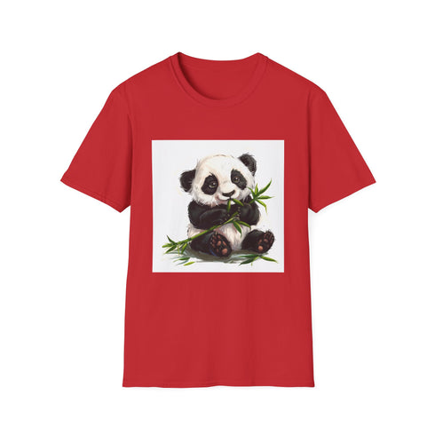 Charcoal bamboo panda t-shirt with a tranquil nature-themed design